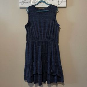 Lane Bryant - heather blue ruffle hem T-shirt dress